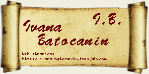 Ivana Batoćanin vizit kartica